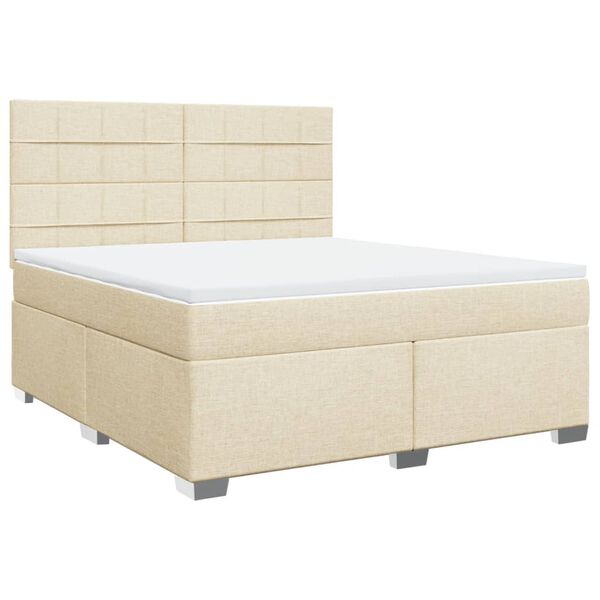 vidaXL Posteľn&yacute; r&aacute;m boxspring s matracom kr&eacute;mov&yacute; 180x200 cm l&aacute;tka
