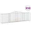 vidaXL Obl&uacute;kov&eacute; gabi&oacute;nov&eacute; ko&scaron;e 10 ks 400x50x100/120cm pozinkov. železo