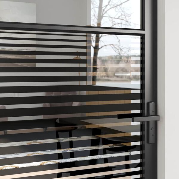 vidaXL Vnútorné dvere Čierna 83 x 201.5 cm Tvrdené sklo a hliník