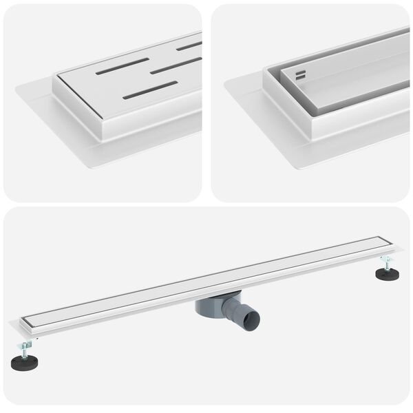 vidaXL Sprchov&yacute; odtok 2 v 1 s 360&deg; siphonom Strieborn&aacute; 100 cm