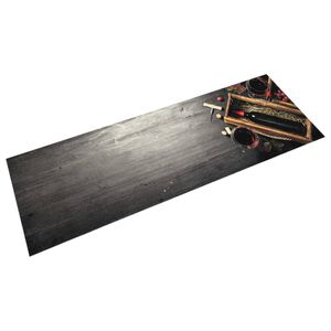 vidaXL Kuchynsk&yacute; koberec, prateľn&yacute;, Fľa&scaron;a v&iacute;na 45x150 cm, zamat