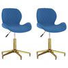 vidaXL Otočn&eacute; jed&aacute;lensk&eacute; stoličky 2 ks modr&eacute; zamatov&eacute;