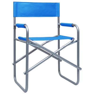 vidaXL Režisérske stoličky 2 ks, oceľ, modré