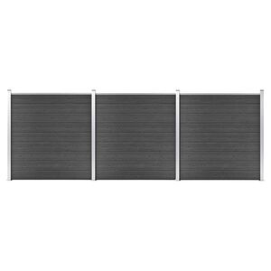vidaXL Sada plotov&yacute;ch panelov WPC 526x186 cm čierna