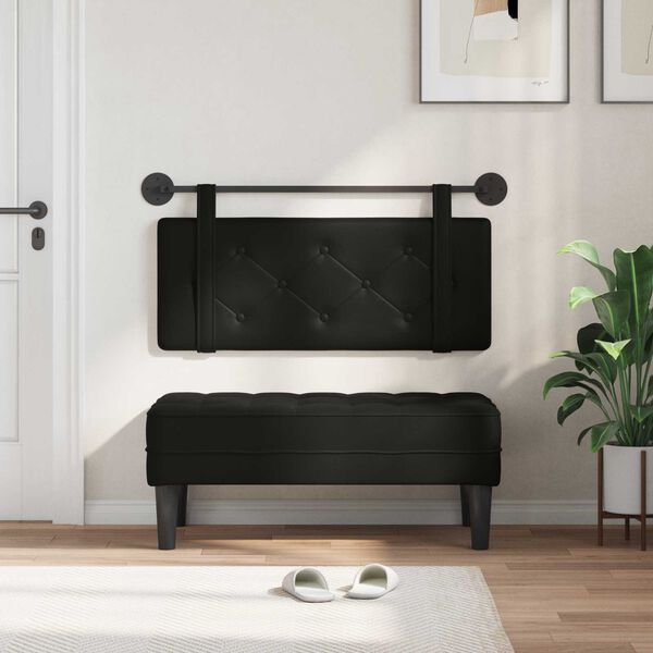 vidaXL Z&aacute;vesn&aacute; Čel&aacute; N&aacute;stenn&yacute; Čierny 100 cm Umel&aacute; koža