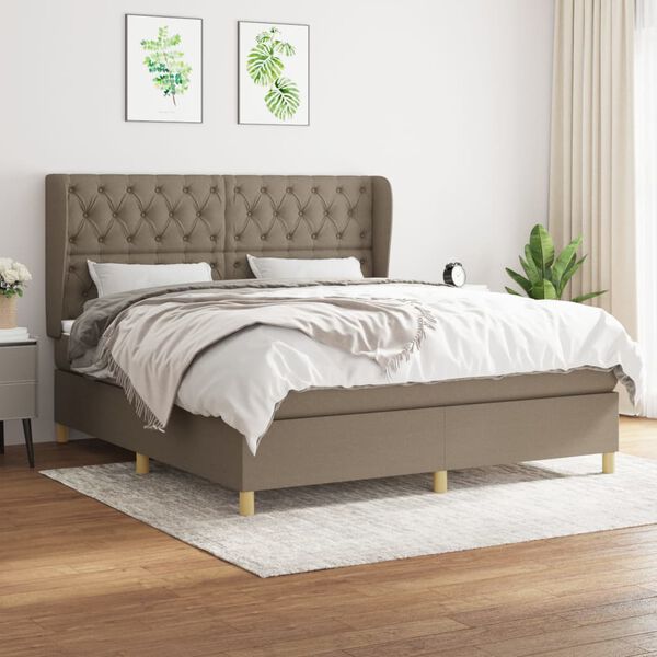 vidaXL Posteľn&yacute; r&aacute;m boxspring s matracom sivohned 160x200 cm l&aacute;tka
