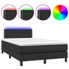 vidaXL Boxspring posteľ s matracom a LED, čierna 120x190cm, umelá koža