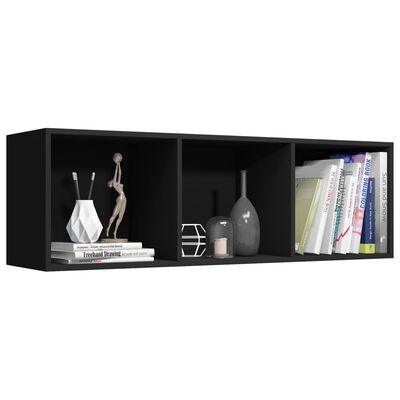 vidaXL Knižnica/TV skrinka, čierna 36x30x114 cm, kompozitné drevo