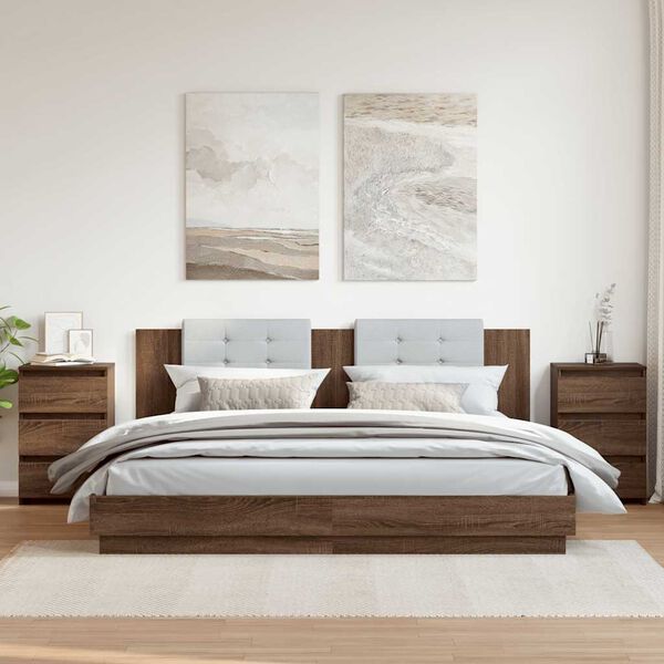 vidaXL Nočn&eacute; stol&iacute;ky 2 ks hned&yacute; dub 40x35x62,5 cm spracovan&eacute; drevo