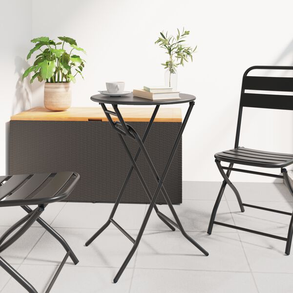 vidaXL Záhradný stôl Antracit 50 x 50 x 72 cm Oceľ