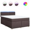 vidaXL Boxspring posteľ s matracom tmavohned&aacute; 140x200 cm l&aacute;tka