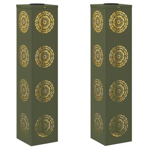 vidaXL Sol&aacute;rne LED svetlo na chodn&iacute;k 2 ks Tepl&aacute; biela 18 x 18 x 80 cm