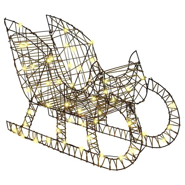 vidaXL Sob s sane s 200 LED-i Tepl&aacute; biela 70 x 26 x 128,5 cm Ratan