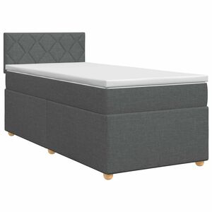 vidaXL Posteľ boxspring s matracom Tmavosiv&aacute; 90 x 190 cm L&aacute;tka