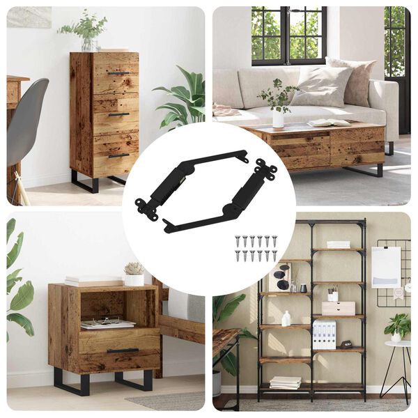 vidaXL Hinge na podporu viečka 2 pcs Čierna 192 x 32 x 50 mm Oceľ