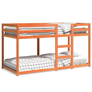 vidaXL Poschodov&aacute; posteľ voskovo hned&aacute; 90x200 cm borovicov&yacute; mas&iacute;v