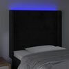 vidaXL Čelo postele s LED čierne 93x16x118/128 cm zamat