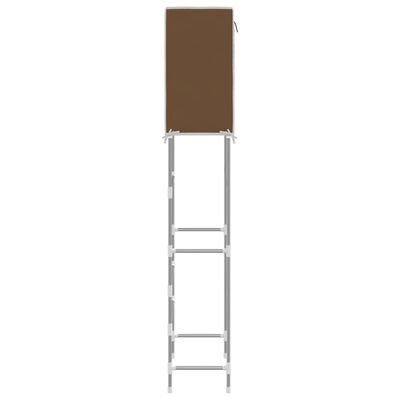 vidaXL 2-poschodový úložný stojan nad WC hnedý 56x30x170 cm železo