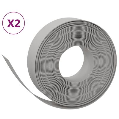 vidaXL Záhradné obruby 2 ks sivé 10 m 15 cm polyetylén