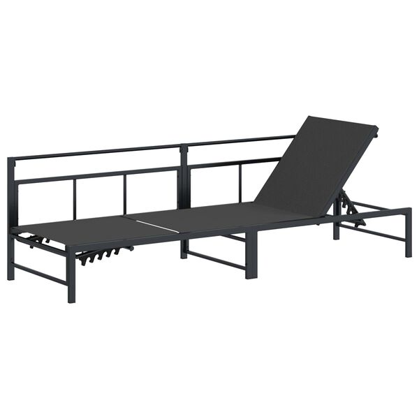 vidaXL Leh&aacute;tko Čierny 200 x 62 x 59,5 cm Textil&eacute;n