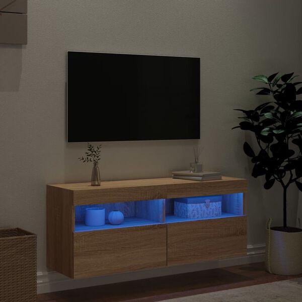 vidaXL TV n&aacute;stenn&aacute; skrinka s LED svetlami dub sonoma 100x30x40 cm