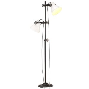 vidaXL Stojanov&aacute; lampa s 2 tienidlami biela E27 liatina železa