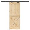 vidaXL Posuvn&eacute; dvere so sadou kovania 90x210 cm borovicov&yacute; mas&iacute;v