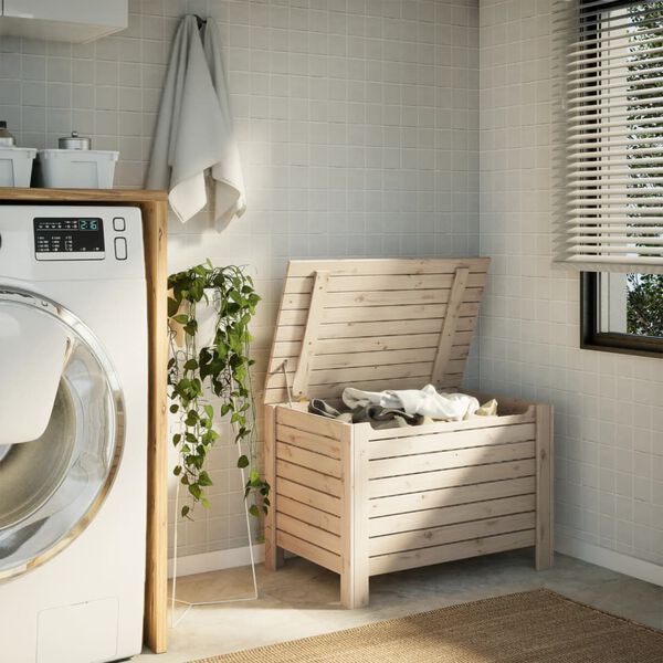 vidaXL Úložný box s vekom RANA 80x49x54 cm borovicový masív