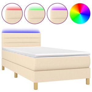 vidaXL Posteľ boxsping s matracom a LED kr&eacute;mov&aacute; 90x200 cm l&aacute;tka