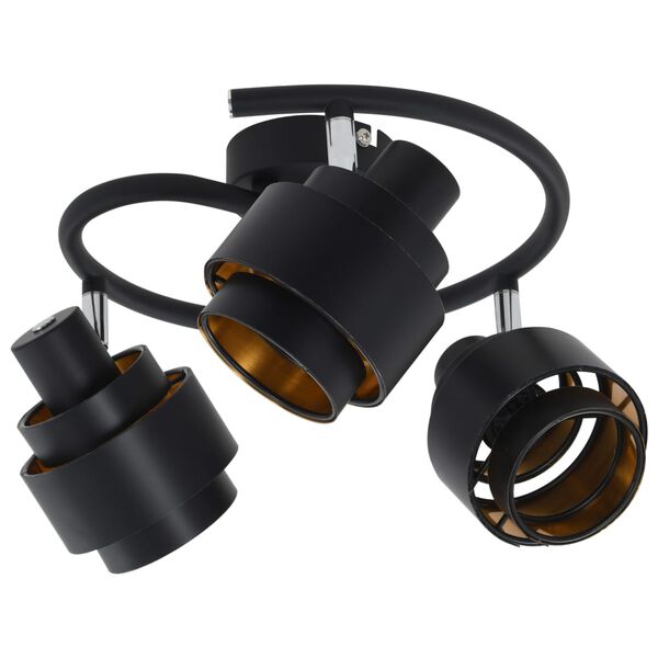 vidaXL 3-smerný reflektor čierny E14