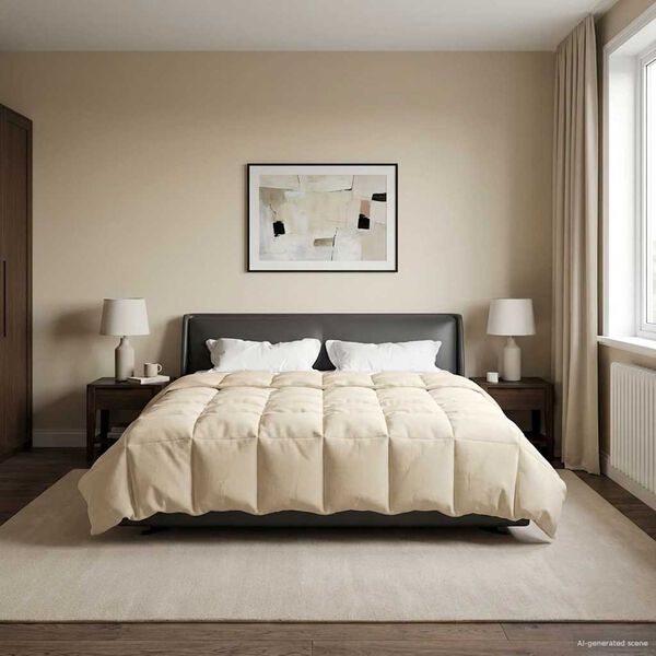 vidaXL Zimn&yacute; prehoz &Scaron;nurovan&yacute; Kr&eacute;mov&aacute; 200 x 200 cm Mikrovl&aacute;kno