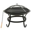 vidaXL 2 v 1 ohnisko s grilom a kut&aacute;čom 56x56x49 cm oceľ
