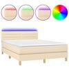 vidaXL Posteľ boxsping s matracom a LED kr&eacute;mov&aacute; 140x200 cm l&aacute;tka