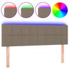 vidaXL Čelo postele s LED sivohned&eacute; 144x5x78/88 cm l&aacute;tka