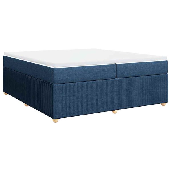 vidaXL Boxspring posteľ s matracom modr&aacute; 200x200 cm l&aacute;tka