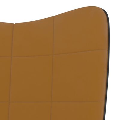 vidaXL Relaxačné kreslo s podnožkou hnedé zamat a PVC
