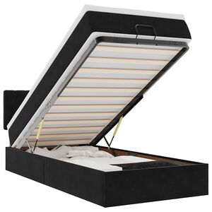 vidaXL Osmansk&yacute; r&aacute;m postele s matracom čierna 80x200 cm zamat