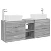 vidaXL Set kabinetov do k&uacute;peľne 3 ks Siv&yacute; Sonoma 53 x 34,5 x 63 cm