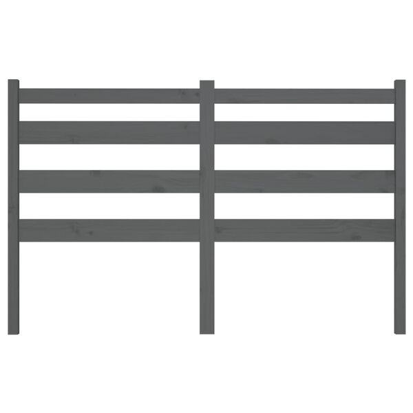 vidaXL Čelo postele sivé 126x4x100 cm masívna borovica