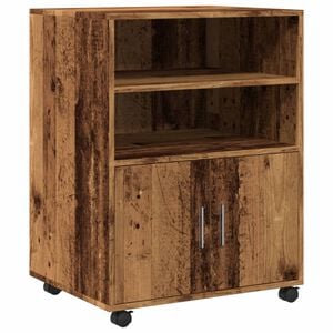 vidaXL Skrinka s kolieskami star&eacute; drevo 60x48x81 cm kompozitn&eacute; drevo
