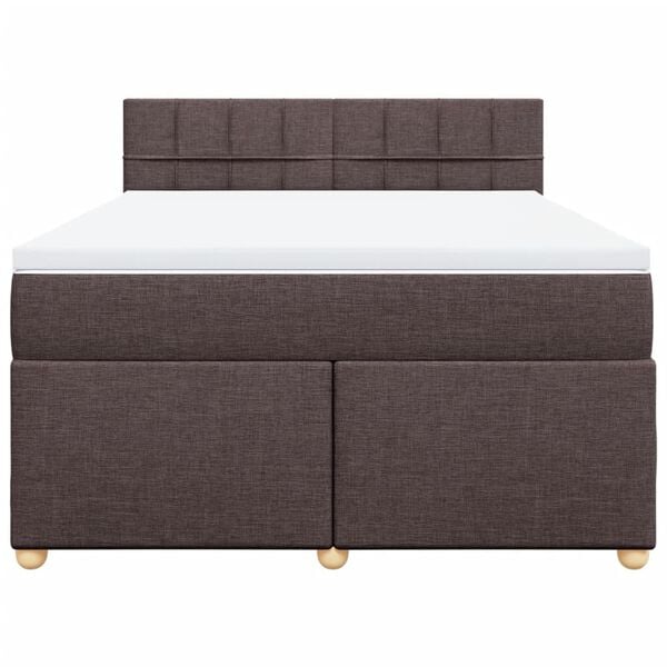 vidaXL Boxspring posteľ s matracom tmavohned&aacute; 160x200 cm l&aacute;tka