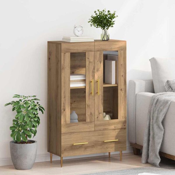 vidaXL Highboard so z&aacute;suvkou Remeseln&yacute; dub 69,5 x 31 x 115 cm