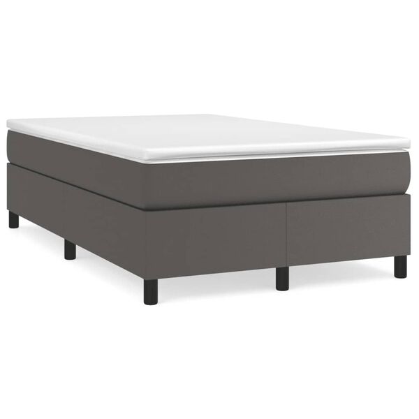 vidaXL Boxspring posteľ s matracom siv&aacute; 120x190 cm umel&aacute; koža