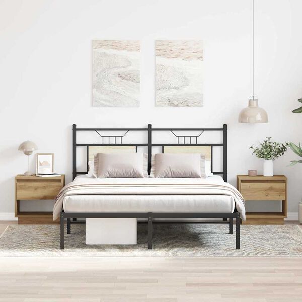 vidaXL Nočn&yacute; stol&iacute;k so z&aacute;suvkou 2 pcs Remeseln&yacute; dub 45 x 34 x 44 cm