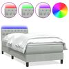 vidaXL Posteľn&yacute; r&aacute;m boxspring s matracom a LED Svetlosiv&aacute; 80x210 cm zamat