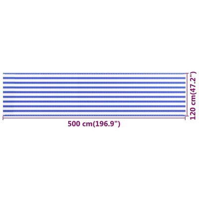 vidaXL Balkónová markíza modro-biela 120x500 cm HDPE