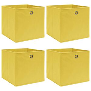 vidaXL &Uacute;ložn&eacute; boxy 4 ks, žlt&eacute; 32x32x32 cm, l&aacute;tka