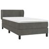 vidaXL Posteľn&yacute; r&aacute;m boxspring s matracom tmavosiv&yacute; 100x200 cm zamat