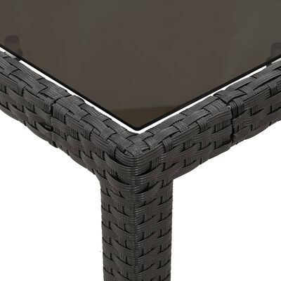 vidaXL 3-dielna bistro súprava s vankúšmi čierna polyratanová