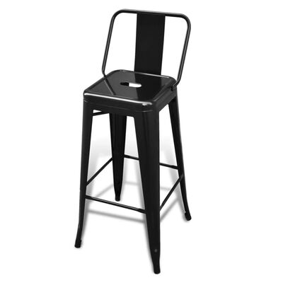 vidaXL Barové stoličky 4 ks, čierne, oceľ